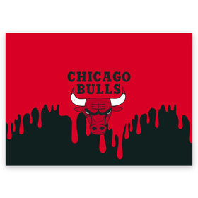 Поздравительная открытка с принтом Chicago Bulls. в Рязани, 100% бумага | плотность бумаги 280 г/м2, матовая, на обратной стороне линовка и место для марки
 | 23 | air jordan | bulls | chicago bulls | jordan | michael jordan | nba | paris saint germain | psg | red | sport | быки | джордан | майкл джордан | псж | спорт | чикаго буллс