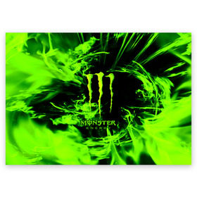 Поздравительная открытка с принтом MONSTER ENERGY в Рязани, 100% бумага | плотность бумаги 280 г/м2, матовая, на обратной стороне линовка и место для марки
 | Тематика изображения на принте: energy | honda | mercedes | monster energy | porsche | racing | sport | toyota | автомобил | автомобильные | марка | машины | митсубиси | монстр | монстр энерджи | порше | спорт | тесла | тойота | хонда