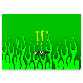 Поздравительная открытка с принтом MONSTER ENERGY в Рязани, 100% бумага | плотность бумаги 280 г/м2, матовая, на обратной стороне линовка и место для марки
 | energy | honda | mercedes | monster energy | porsche | racing | sport | toyota | автомобил | автомобильные | марка | машины | митсубиси | монстр | монстр энерджи | порше | спорт | тесла | тойота | хонда