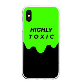 Чехол для iPhone XS Max матовый с принтом HIGHLY toxic 0.2 в Рязани, Силикон | Область печати: задняя сторона чехла, без боковых панелей | Тематика изображения на принте: green | neon | street style | style | toxic