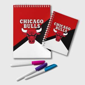 Блокнот с принтом CHICAGO BULLS в Рязани, 100% бумага | 48 листов, плотность листов — 60 г/м2, плотность картонной обложки — 250 г/м2. Листы скреплены удобной пружинной спиралью. Цвет линий — светло-серый
 | Тематика изображения на принте: bulls | chicago | chicago bulls | nba | red bulls | usa | америка | быки | нба | сша | чикаго буллс