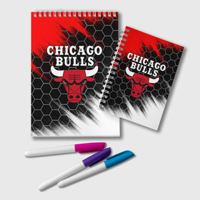 Блокнот с принтом CHICAGO BULLS в Рязани, 100% бумага | 48 листов, плотность листов — 60 г/м2, плотность картонной обложки — 250 г/м2. Листы скреплены удобной пружинной спиралью. Цвет линий — светло-серый
 | Тематика изображения на принте: bulls | chicago | chicago bulls | nba | red bulls | usa | америка | быки | нба | сша | чикаго буллс