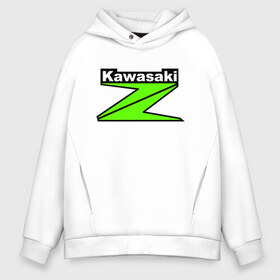 Мужское худи Oversize хлопок с принтом KAWASAKI (Z) в Рязани, френч-терри — 70% хлопок, 30% полиэстер. Мягкий теплый начес внутри —100% хлопок | боковые карманы, эластичные манжеты и нижняя кромка, капюшон на магнитной кнопке | Тематика изображения на принте: bike | kawasaki | moto | motocycle | ninja | sportmotorcycle | zzr | кавасаки | кавасаки ниндзя | мото | мотоспорт | ниндзя