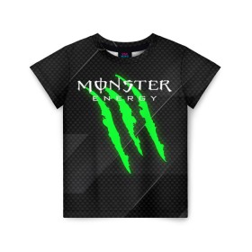 Детская футболка 3D с принтом MONSTER ENERGY (Z) в Рязани, 100% гипоаллергенный полиэфир | прямой крой, круглый вырез горловины, длина до линии бедер, чуть спущенное плечо, ткань немного тянется | black monster | bmx | claw | cybersport | energy | monster | monster energy | moto | motocross | race | sport | киберспорт | когти | монстер энерджи | монстр | мото | мотокросс | ралли | скейтбординг | спорт | то | энергия