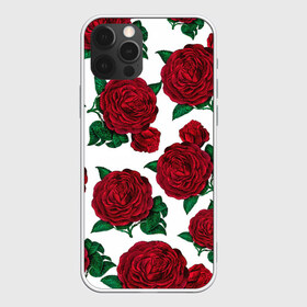 Чехол для iPhone 12 Pro Max с принтом Винтажные розы в Рязани, Силикон |  | flowers | pattern | алые | бутоны | винный | винтаж | винтажные | готика | готический | девушкам | женщинам | красныерозы | лепестки | лето | листья | любовь | нежность | паттерн | подарок | праздник | природа