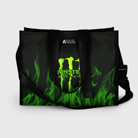 Сумка-шоппер 3D с принтом MONSTER ENERGY в Рязани, 100% полиэстер | застегивается на металлическую кнопку; внутренний карман застегивается на молнию. Стенки укреплены специальным мягким материалом, чтобы защитить содержимое от несильных ударов
 | energy | honda | mercedes | monster energy | porsche | racing | sport | toyota | автомобил | автомобильные | марка | машины | митсубиси | монстр | монстр энерджи | порше | спорт | тесла | тойота | хонда