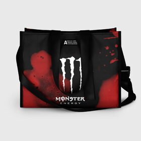 Сумка-шоппер 3D с принтом MONSTER ENERGY в Рязани, 100% полиэстер | застегивается на металлическую кнопку; внутренний карман застегивается на молнию. Стенки укреплены специальным мягким материалом, чтобы защитить содержимое от несильных ударов
 | energy | honda | mercedes | monster energy | porsche | racing | sport | toyota | автомобил | автомобильные | марка | машины | митсубиси | монстр | монстр энерджи | порше | спорт | тесла | тойота | хонда