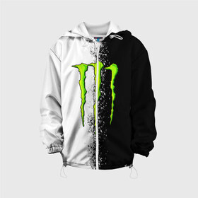 Детская куртка 3D с принтом MONSTER ENERGY в Рязани, 100% полиэстер | застежка — молния, подол и капюшон оформлены резинкой с фиксаторами, по бокам — два кармана без застежек, один потайной карман на груди, плотность верхнего слоя — 90 г/м2; плотность флисового подклада — 260 г/м2 | black monster | bmx | claw | cybersport | energy | monster | monster energy | moto | motocross | race | sport | киберспорт | когти | монстер энерджи | монстр | мото | мотокросс | ралли | скейтбординг | спорт | энергия