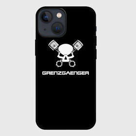 Чехол для iPhone 13 mini с принтом Grenzgaenger в Рязани,  |  | Тематика изображения на принте: grenzgaenger | авто | байк | байкер | гонки | гонщик | двигатель | механик | мото | поршень | череп