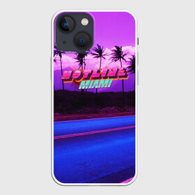 Чехол для iPhone 13 mini с принтом HOTLINE MIAMI в Рязани,  |  | abstraction games | dennaton games | devolver digital | game | hotline miami | hotline miami 2: wrong number | retrowave | synthwave | мотель | мотель майами