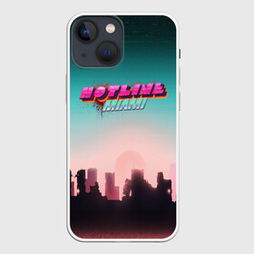 Чехол для iPhone 13 mini с принтом HOTLINE MIAMI в Рязани,  |  | abstraction games | dennaton games | devolver digital | game | hotline miami | hotline miami 2: wrong number | retrowave | synthwave | мотель | мотель майами