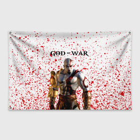 Флаг-баннер с принтом GOD OF WAR в Рязани, 100% полиэстер | размер 67 х 109 см, плотность ткани — 95 г/м2; по краям флага есть четыре люверса для крепления | ascension | betrayal | chains of olympus | cratos | ghost of sparta | god of war | hack and slash | kratos | бог войны | кратос