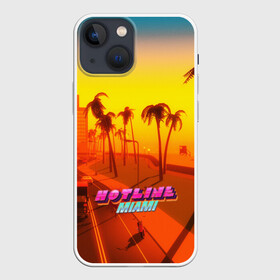 Чехол для iPhone 13 mini с принтом HOTLINE MIAMI в Рязани,  |  | abstraction games | dennaton games | devolver digital | game | hotline miami | hotline miami 2: wrong number | retrowave | synthwave | мотель | мотель майами