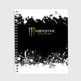 Тетрадь с принтом MONSTER ENERGY в Рязани, 100% бумага | 48 листов, плотность листов — 60 г/м2, плотность картонной обложки — 250 г/м2. Листы скреплены сбоку удобной пружинной спиралью. Уголки страниц и обложки скругленные. Цвет линий — светло-серый
 | black monster | bmx | claw | cybersport | energy | monster | monster energy | moto | motocross | race | sport | киберспорт | когти | монстер энерджи | монстр | мото | мотокросс | ралли | скейтбординг | спорт | энергия