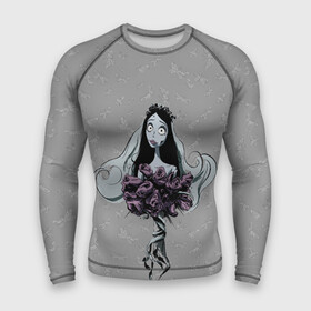 Мужской рашгард 3D с принтом Emilys Bouquet в Рязани,  |  | corpse bride | emily | scraps | tim burtons | vdgerir | victor van dort | wedding | wine of ages | zombie | свадебный букет | тим бертон | труп невесты