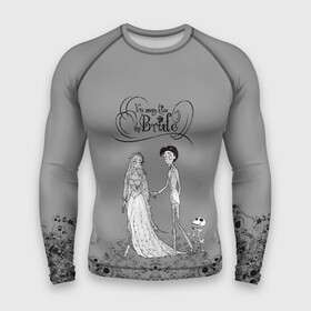 Мужской рашгард 3D с принтом Newlyweds в Рязани,  |  | corpse bride | emily | scraps | tim burtons | vdgerir | victor van dort | wedding | wine of ages | zombie | свадебный букет | тим бертон | труп невесты