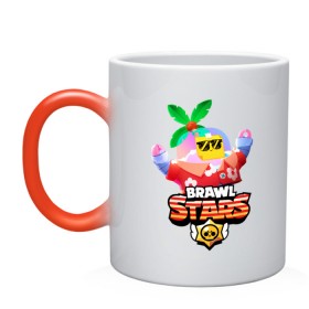 Кружка хамелеон с принтом BRAWL STARS TROPICAL SPROUT. в Рязани, керамика | меняет цвет при нагревании, емкость 330 мл | brawl stars | crow | gale | leon | leon shark | max | mr.p | sally leon | shark | sprout | tara | tropical sprout | virus 8 bit | werewolf leon | акула | берли | бравл старс | ворон | макс | оборотень