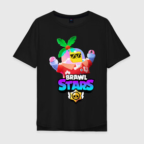 Мужская футболка хлопок Oversize с принтом BRAWL STARS TROPICAL SPROUT. в Рязани, 100% хлопок | свободный крой, круглый ворот, “спинка” длиннее передней части | brawl stars | crow | gale | leon | leon shark | max | mr.p | sally leon | shark | sprout | tara | tropical sprout | virus 8 bit | werewolf leon | акула | берли | бравл старс | ворон | макс | оборотень