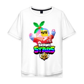 Мужская футболка хлопок Oversize с принтом BRAWL STARS TROPICAL SPROUT. в Рязани, 100% хлопок | свободный крой, круглый ворот, “спинка” длиннее передней части | brawl stars | crow | gale | leon | leon shark | max | mr.p | sally leon | shark | sprout | tara | tropical sprout | virus 8 bit | werewolf leon | акула | берли | бравл старс | ворон | макс | оборотень