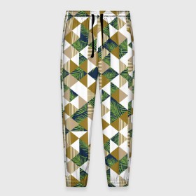 Мужские брюки 3D с принтом Хипстерские треугольники в Рязани, 100% полиэстер | манжеты по низу, эластичный пояс регулируется шнурком, по бокам два кармана без застежек, внутренняя часть кармана из мелкой сетки | hawaii | hipster | pattern | summer | гаваи | гавайи | гавайская | летняя | лето | листы | листья | модная | отдых | отпуск | пальмы | паттерн | текстура | треугольники | хипстер | яркая
