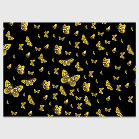 Поздравительная открытка с принтом Golden Butterfly pattern в Рязани, 100% бумага | плотность бумаги 280 г/м2, матовая, на обратной стороне линовка и место для марки
 | black | pattern | summer | wings | ангел | бабочка | бабочки | блестки | блестящий | девушке | желтые | животные | звери | золото | золотые | крылья | летать | летний | лето | мотылек | насекомое | ночные | паттерн