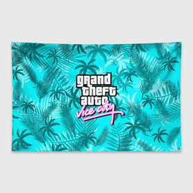 Флаг-баннер с принтом GTA VICE CITY в Рязани, 100% полиэстер | размер 67 х 109 см, плотность ткани — 95 г/м2; по краям флага есть четыре люверса для крепления | grand theft auto | grove street | grove street 4 life | gta | gta 4 | gta 5 | gta sa | gta v | samp | san andreas | грув стрит | игры | самп | сан андреас