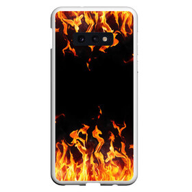 Чехол для Samsung S10E с принтом FIRE ОГОНЬ в Рязани, Силикон | Область печати: задняя сторона чехла, без боковых панелей | abstraction | bright | fire | geometry | hexagon | light | neon | paints | stripes | texture | triangle | абстракция | брызги | геометрия | искры | краски | неон | неоновый | огонь | соты | текстура