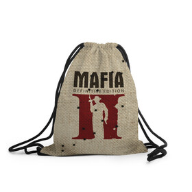 Рюкзак-мешок 3D с принтом Mafia 2 в Рязани, 100% полиэстер | плотность ткани — 200 г/м2, размер — 35 х 45 см; лямки — толстые шнурки, застежка на шнуровке, без карманов и подкладки | Тематика изображения на принте: 2 | 2020 | definitive | edition | mafia | банда | вито | гангстеры | герои | дон | игра | капоне | компьютерная | корлеоне | крестный | культ | мафия | мешковина | настольная | отец | персонаж | фильм