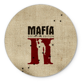 Коврик для мышки круглый с принтом Mafia 2 в Рязани, резина и полиэстер | круглая форма, изображение наносится на всю лицевую часть | Тематика изображения на принте: 2 | 2020 | definitive | edition | mafia | банда | вито | гангстеры | герои | дон | игра | капоне | компьютерная | корлеоне | крестный | культ | мафия | мешковина | настольная | отец | персонаж | фильм