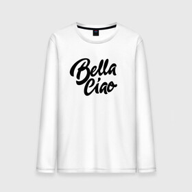 Мужской лонгслив хлопок с принтом Бумажный дом Bella Ciao в Рязани, 100% хлопок |  | bella ciao | ciao | la casa de papel | netflix | белла чао | испания | красивая | красотка | нетфликс | ограбление | про ограбление | прощай красотка | сериал | фраза | цитата | чао