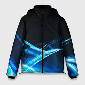 Мужская зимняя куртка 3D с принтом DIGITAL BLUE в Рязани, верх — 100% полиэстер; подкладка — 100% полиэстер; утеплитель — 100% полиэстер | длина ниже бедра, свободный силуэт Оверсайз. Есть воротник-стойка, отстегивающийся капюшон и ветрозащитная планка. 

Боковые карманы с листочкой на кнопках и внутренний карман на молнии. | Тематика изображения на принте: abstract | abstraction | color | fractal | geometry | paitnt | polygon | polygonal | psy | абстракция | геометрия | краски | неоновые | полигоны | психоделика | фрактал