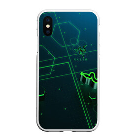 Чехол для iPhone XS Max матовый с принтом RAZER CYBERSPORT в Рязани, Силикон | Область печати: задняя сторона чехла, без боковых панелей | game | gamer | razer | trend | игры | инромания | рейзер | рузер | тренды