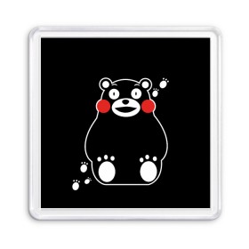 Магнит 55*55 с принтом Kumamon в Рязани, Пластик | Размер: 65*65 мм; Размер печати: 55*55 мм | fire | for | glory | hell | japan | kumamon | of course | ofc | satan | the | иероглифы | кумамон | медведь | огонь | пожар | сатана | япония