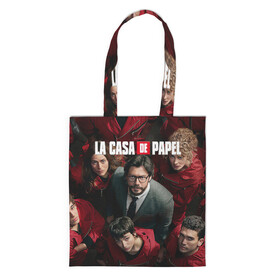 Шоппер 3D с принтом La Casa de Papel (Z) в Рязани, 100% полиэстер | Плотность: 200 г/м2; Размер: 34×35 см; Высота лямок: 30 см | la casa de papel | netflix | берлин | бумажный дом | лиссабон | профессор | сальва | токио