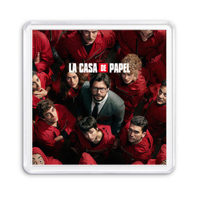 Магнит 55*55 с принтом La Casa de Papel (Z) в Рязани, Пластик | Размер: 65*65 мм; Размер печати: 55*55 мм | Тематика изображения на принте: la casa de papel | netflix | берлин | бумажный дом | лиссабон | профессор | сальва | токио