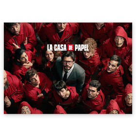 Поздравительная открытка с принтом La Casa de Papel (Z) в Рязани, 100% бумага | плотность бумаги 280 г/м2, матовая, на обратной стороне линовка и место для марки
 | la casa de papel | netflix | берлин | бумажный дом | лиссабон | профессор | сальва | токио