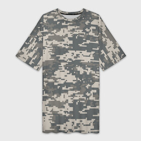 Платье-футболка 3D с принтом Цифровой камуфляж в Рязани,  |  | camo | camouflage | digital | military | pixel | армия | битва | военный | война | войска | войсковой | городской | для пустыни | камуфляж | милитари | нато | натовский | пиксели | пиксельный | пустынный | страйкболл