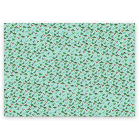 Поздравительная открытка с принтом dinosaurs green в Рязани, 100% бумага | плотность бумаги 280 г/м2, матовая, на обратной стороне линовка и место для марки
 | dinosaurs green | динозавр | пиксельный динозавр | пиксельный рисунок