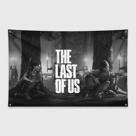 Флаг-баннер с принтом THE LAST OF US 2 в Рязани, 100% полиэстер | размер 67 х 109 см, плотность ткани — 95 г/м2; по краям флага есть четыре люверса для крепления | cicadas | fireflies | naughty dog | the last of us | the last of us part 2 | tlou | tlou2 | джоэл | последние из нас | цикады | элли