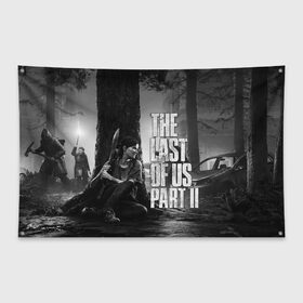 Флаг-баннер с принтом THE LAST OF US 2 в Рязани, 100% полиэстер | размер 67 х 109 см, плотность ткани — 95 г/м2; по краям флага есть четыре люверса для крепления | cicadas | fireflies | naughty dog | the last of us | the last of us part 2 | tlou | tlou2 | джоэл | последние из нас | цикады | элли