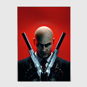 Постер с принтом HITMAN в Рязани, 100% бумага
 | бумага, плотность 150 мг. Матовая, но за счет высокого коэффициента гладкости имеет небольшой блеск и дает на свету блики, но в отличии от глянцевой бумаги не покрыта лаком | 