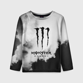 Детский лонгслив 3D с принтом MONSTER ENERGY в Рязани, 100% полиэстер | длинные рукава, круглый вырез горловины, полуприлегающий силуэт
 | adrenalin | energy monster | monster | monster energy | monstr | sport | адреналин | монстер | монстр | напиток | спорт | энергетик