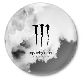 Значок с принтом MONSTER ENERGY в Рязани,  металл | круглая форма, металлическая застежка в виде булавки | adrenalin | energy monster | monster | monster energy | monstr | sport | адреналин | монстер | монстр | напиток | спорт | энергетик