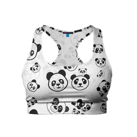 Женский спортивный топ 3D с принтом Панды в Рязани, 82% полиэстер, 18% спандекс Ткань безопасна для здоровья, позволяет коже дышать, не мнется и не растягивается |  | арт | животное | животные | зверь | картинка | коала | медведь | мишка | настроение | пальма | панда | панды | рисунок | текстура