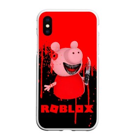 Чехол для iPhone XS Max матовый с принтом Roblox piggy/Свинка Пигги. в Рязани, Силикон | Область печати: задняя сторона чехла, без боковых панелей | Тематика изображения на принте: game | gamer | logo | minecraft | piggi | roblox | simulator | игра | конструктор | лого | пигги | свинья | симулятор | строительство | фигура