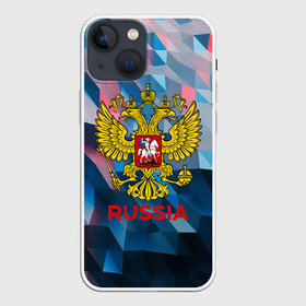 Чехол для iPhone 13 mini с принтом RUSSIA в Рязани,  |  | russia | russia sport | народный | народный стиль | отечество | патриот | роспись | россия | россия спорт | русский | спорт | триколор | узоры | флаг | я русский