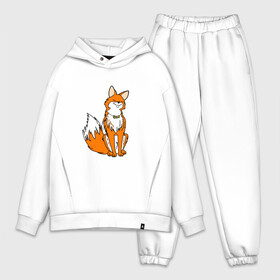 Мужской костюм хлопок OVERSIZE с принтом Довольный Лис в Рязани,  |  | cute | fox | аниме | девушкам | дикие | друзья | животные | зверек | зверюшки | каваи | лапы | лес | лесные | лис | лиса | лисенок | лисичка | милые | мордочка | няшные | питомец | прикольный | пушистик