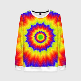 Женский свитшот 3D с принтом Tie-Dye в Рязани, 100% полиэстер с мягким внутренним слоем | круглый вырез горловины, мягкая резинка на манжетах и поясе, свободная посадка по фигуре | abstract | colorful | dye | gradient | texture | tie | абстракция | градиент | дай | тай | текстура | цветной