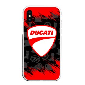 Чехол для iPhone XS Max матовый с принтом DUCATI [2] в Рязани, Силикон | Область печати: задняя сторона чехла, без боковых панелей | Тематика изображения на принте: ducati | moto | дукати | мото | мотоцикл