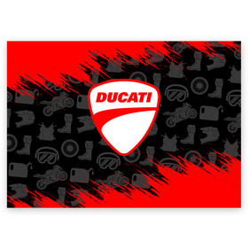 Поздравительная открытка с принтом DUCATI [2] в Рязани, 100% бумага | плотность бумаги 280 г/м2, матовая, на обратной стороне линовка и место для марки
 | Тематика изображения на принте: ducati | moto | дукати | мото | мотоцикл